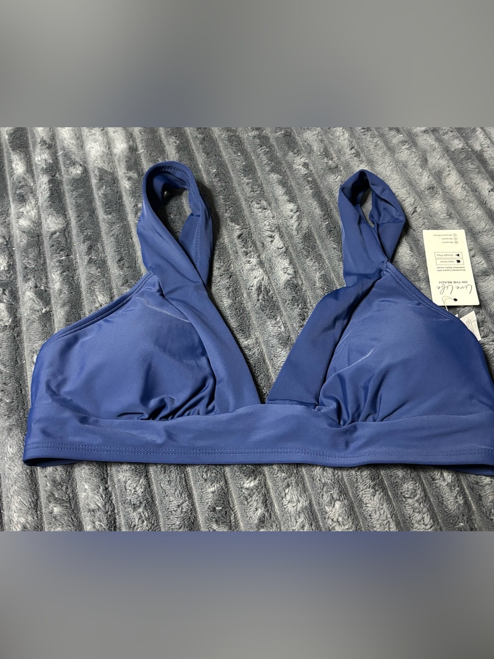 Cupshe Navy Blue Wireless Triangle Bikini top